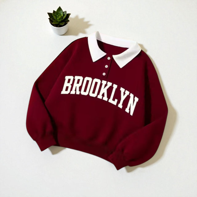 Brooklyn Varsity Collar Sweatshirt – Oversized Streetwear