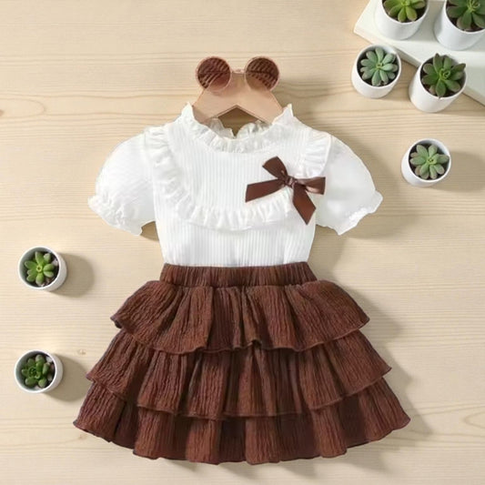 Sweet Ruffle Layered Dress – Chocolate Charm Edition