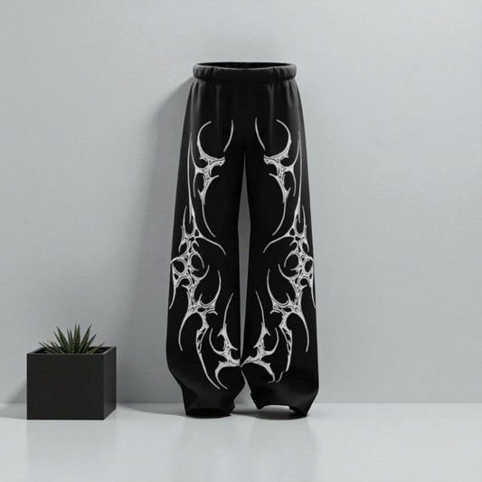 Black Tribal Baggy Pants – Oversized Streetwear Fit