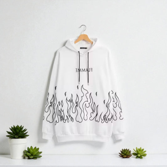 Flame Graphic Oversized Hoodie – Unisex