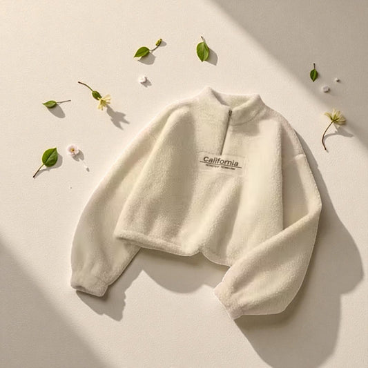 California Cozy Cropped Fleece Sweatshirt